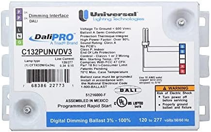 Universal C132PUNVDV3 Dali CFL Digital Dimming Ballast, 3% - 100%, 120/277V