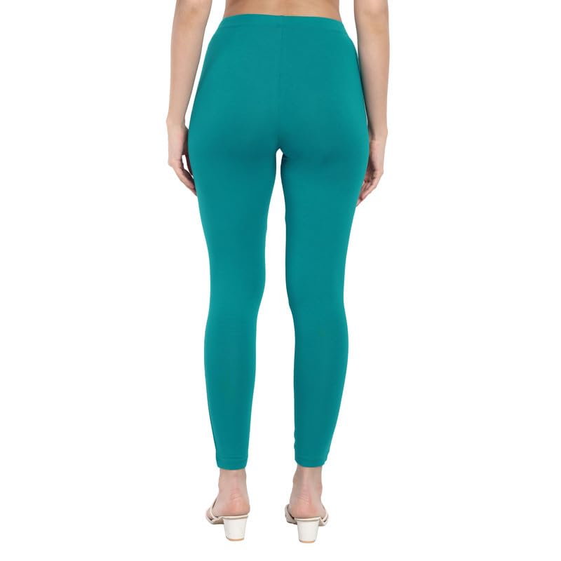 Image of ONE SKY Women Full Length Leggings | Cotton Modal Spandex Blend | High Waist Stretchable & Bio-Washed Fabric | Colour-Lock Technology | Comfortable Leggings for Women