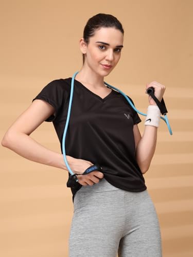 Image of UZARUS Women's V-Neck Sports T-Shirt | Pack of 2 | Gym, Yoga & Activewear Top