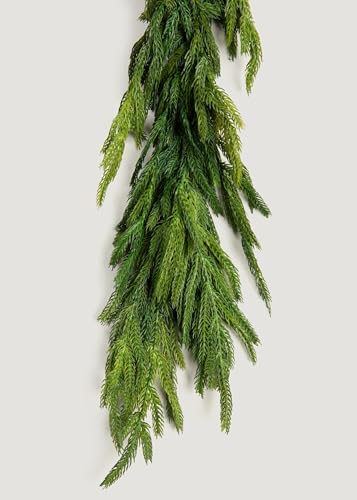 Afloral Real Touch Norfolk Pine Entry/Staircase Garland - 180" Long - Thumbnail 7