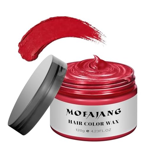 Natural Red Hair Wax,EFLY 4.23 oz-Disposable DIY Hairstyle Colors Hair Mud Cream Ash Fashion Hair Style Wax for Party Cosplay Easy to Clean (Red)