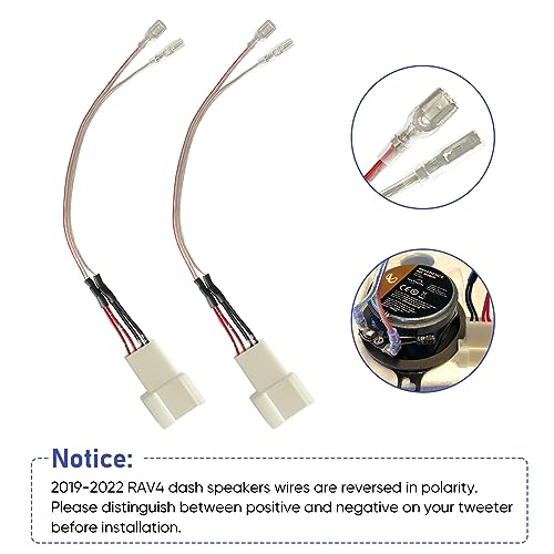 Image of Car Dash Tweeter Speaker Wiring Harness Replacement for Toyota Corolla /Camry 2012-2020, RAV4 2015-2019, Subaru Forester /Impreza 2012-2020 Speaker Wire Adapter Connector Plug, 2PCS