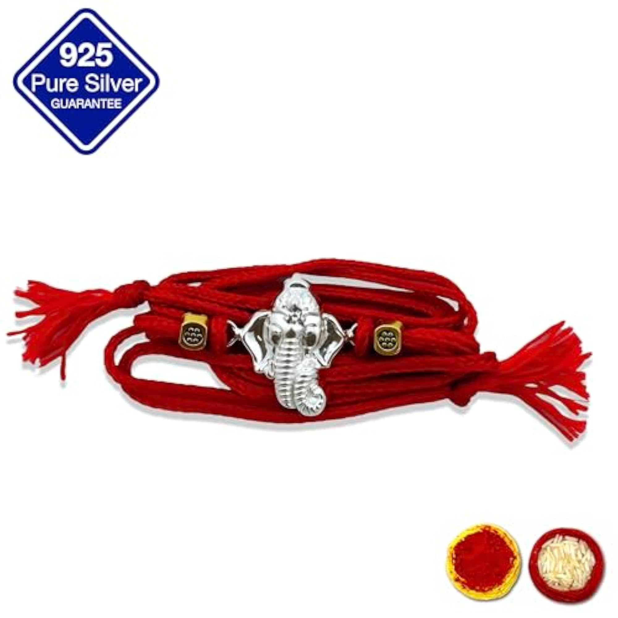 Men's 92.5% Fine Silver Ganesh Ji Rakhi for Brother