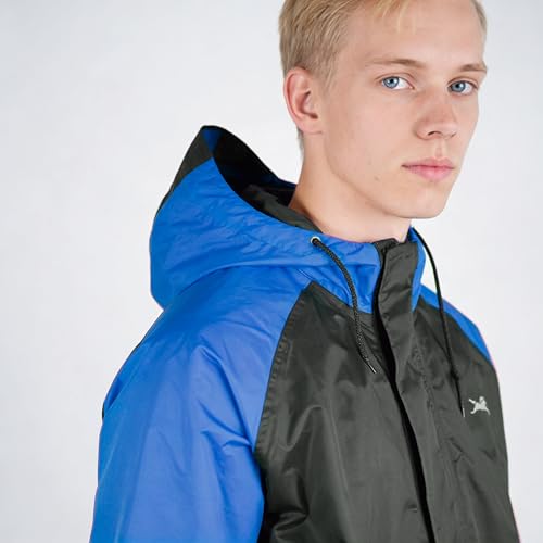 Image of TVS Dual Tone Waterproof Rainsuit for Men & Women | 10,000 MM Waterproof | Adjustable Hood, Reflective Branding, Contrast Sleeves | Lightweight Rain Suit for Motorcycle & Outdoor Use