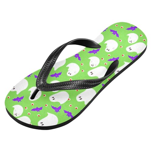 Burbuja Boo Bats on Green Flip Flops for Women Men, Soft Thong Sandals Rubber Slippers for Pool Beach Essentials2