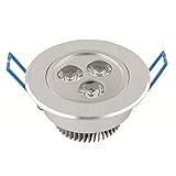  Trade Shop - FARETTO 3 LED 3 W AD INCASSO CON ALETTE A MOLLA ROTONDO LUCE FREDDA O CALDA - Calda