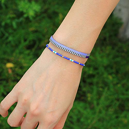 Image of KELITCH Boho Women Crystal Shell Beaded Friendship Bracelets Handmade Strand Bracelet Bangles Jewelry