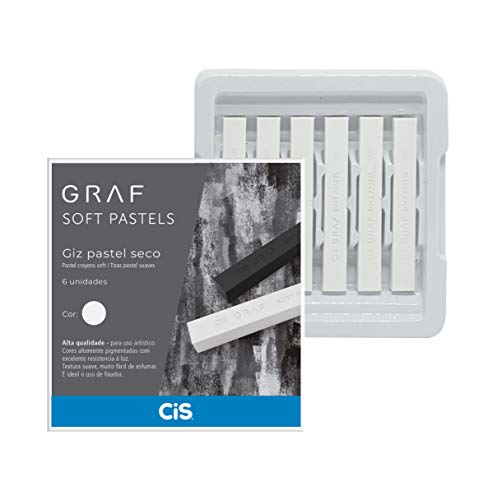 Giz Pastel Seco Graf Soft, CIS, Caixa c/6 Brancos
