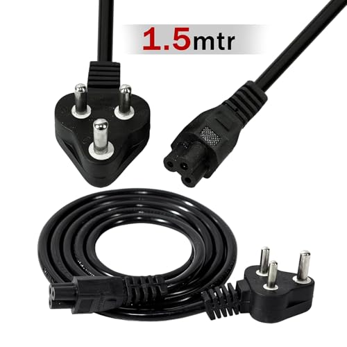 Image of WeFly 3 Pin AC Laptop Power Cord 1.5Meter Universal Power Cable for De /ll H /P LG Len /OVO As /us Ac /er TOS /hiba So /ny Laptops /Notebooks, Monitors, Printers, (3 Pin Laptop Power)