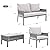 HCIOAN 4-Piece Rope Patio Furniture Set, Outdoor Furniture with Tempered Glass Table, Patio Conversation Set Deep Seating with Thick Cushion for Backyard Porch Balcony (Grey)