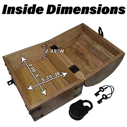 Sciencepurchase 78PIRLOC Pirate'S Treasure Chest (8 Inch X 6 Inch X 6") Wooden Nautical Jewelry Box thumb #1