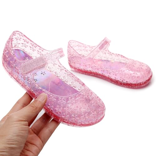 Jelly Shoes for Little Girls Kids Toddler Glitter Closed Toe Dance Party Princess Dress Up Sandal Mary Jane Shoes3