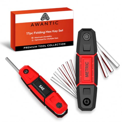 Image of 17PCS Folding Allen Wrench Sets | Metric & SAE Hex Set Durable & Portable Allen Key Set for Home, Bike, Automotive, and DIY Repairs