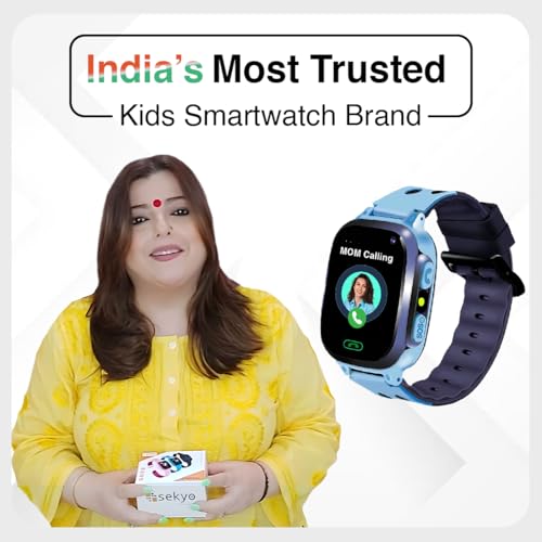 sekyo S2 Pro Kids Smartwatch for Boys & Girls, Calling Smart Watch for Kids with Location Tracker, Camera, SOS & Safe Zone Alert, Remote Monitoring, Family Chat, App Control, 4G/5G Sim Support -Blue view 2
