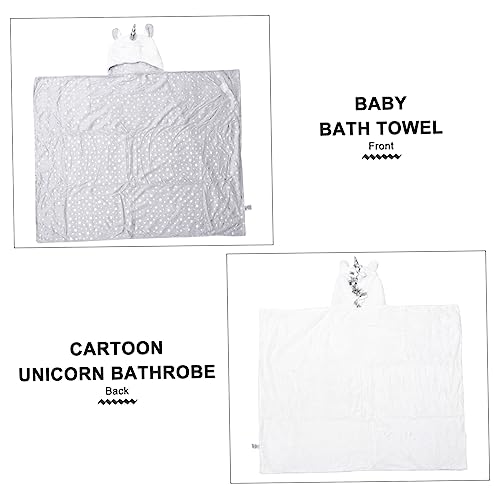 Toyvian 1Pc Hooded Bathrobe Animal Unicorn Towel Versatile Cotton Bathrobe Blanket Cute Cartoon Design for Durable Warm Supplies for Bath Play4