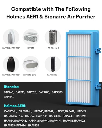 Leemone Aer1 Filter Ersatz für Holmes Air Puri- fiers HAPF30AT (4 echte HEPA- Filter + 8 Kohle- Booster- Filter), 12 Stück-2
