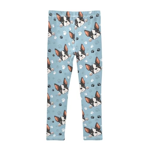 Puppy Head Dog Paw Girls Leggings Soft Stretch Workout Yoga Dance Pants for Kids Casual Tights2