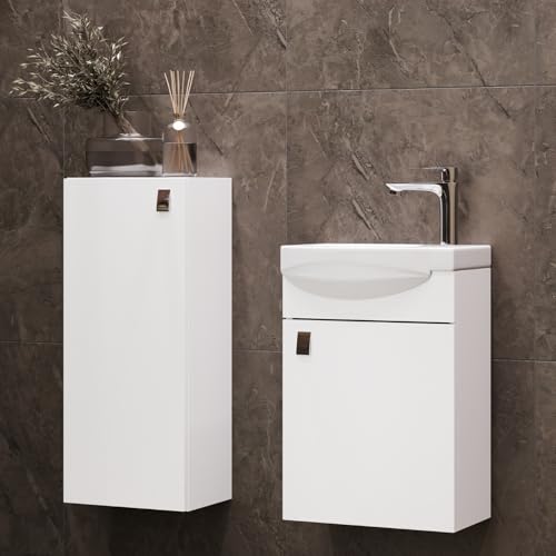 Planetmöbel Conjunto de Muebles de baño Lavabo con Mueble bajo 40...