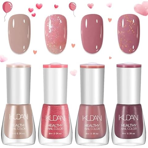DMQ Nude Pink Glitter Nail Polish Set Cover