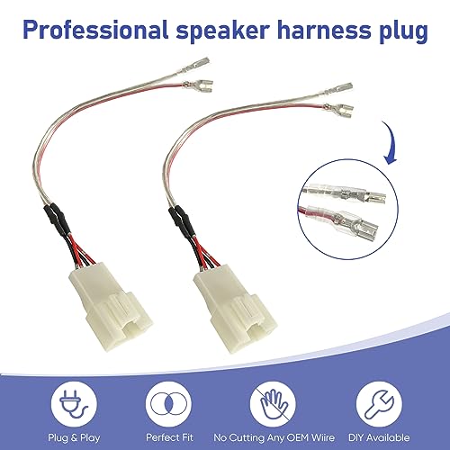 Image of Update Car Dash Tweeter Speaker Wiring Harness Replacement for Select Toyota 2007-2021 Tundra, 2003-2020 4 Runner, 2005-2017 Highlander with JBL Speaker Wire Adapter Connector Plug, 4PCS