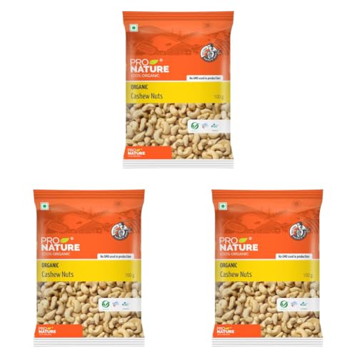 Image of Pro Nature 100% Organic Cashew Nuts, 100g (Pack of 3)