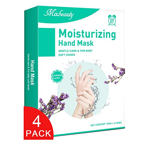 Hand Mask for Dry Hands 4 Pack, Mixbeauty Moisturizing Gloves, Moisturing and Repairing
