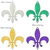 Fleur-de-lis Wooden Hanging Ornaments Pedants Kit, DIY Blank Irish Vintage Color Your Own Wood Art Crafts Decorations, New Orleans Wooden Decors Coloring Party Supplies Kit, Set of 60 Counts #2