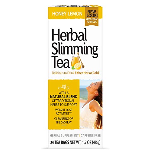 21st Century Herbal Slimming Tea, Honey Lemon, Caffeine Free, 24 Tea Bags, 1.7 oz (48 g)