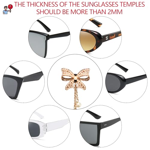 Gold Bow Tie Charms Sunglasses Charms, Glass Decoration Charm, Ctue Accessories Fashionable and on trend, Great Gifts for Womens and Girls.3