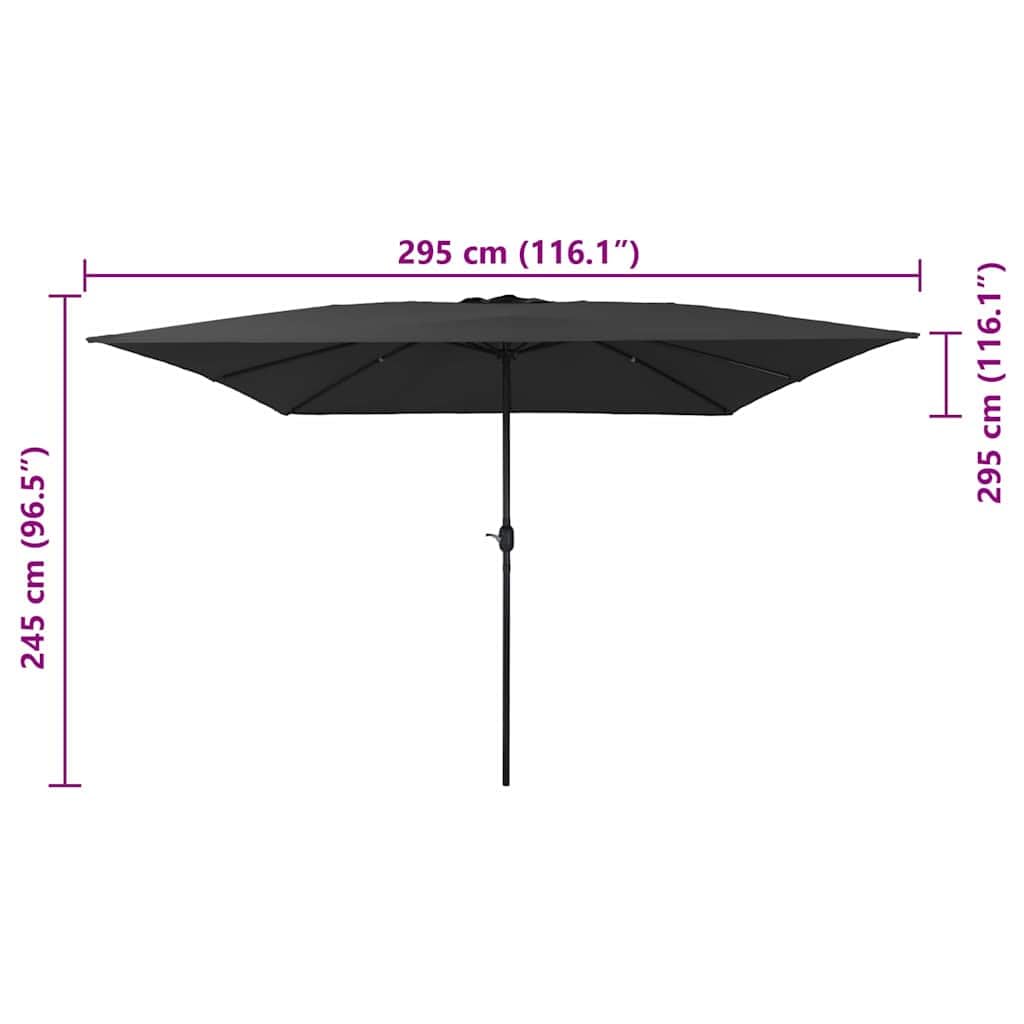 Generisch Nowoczesny parasol ogrodowy, piaskowy, 295 x 295 x 245 cm, odporny na promieniowanie UV materiał poliestrowy ze stalowym stelażem, składany parasol przeciwsłoneczny z korbą ręczną i