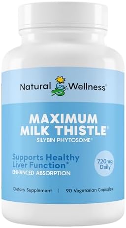 Maximum Milk Thistle – Potent Milk Thistle Supplement for Liver Cleanse, Detox & Repair – Supports Liver Health, Enzyme Function & Detoxification – Vegan, Non-GMO, 720mg Daily, 90 Capsules