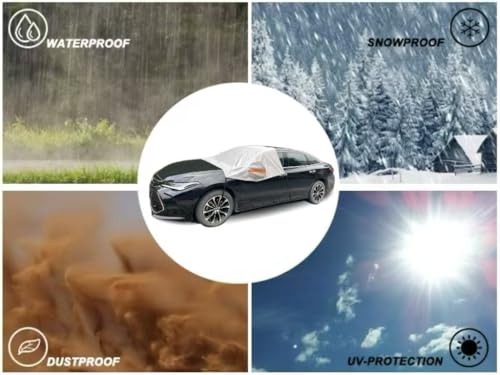 Image of Car Cover for Ice and Snow, Car Windshield Cover with Side Mirror Protectors, Winter Car Accessories for Cars, SUVs, Vans, Windproof and UV Protection