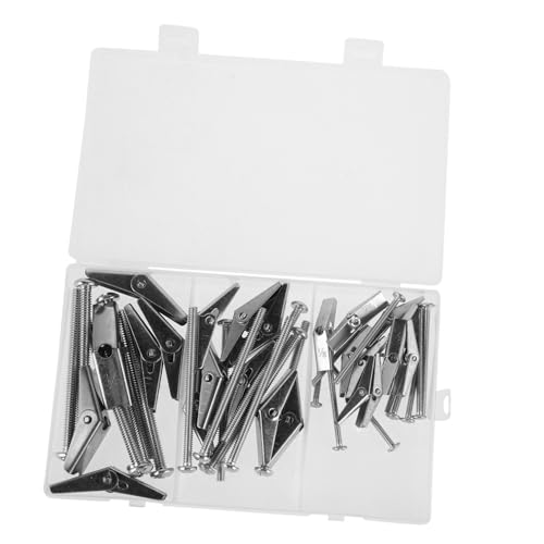 SOLUSTRE Galvanized Iron Toggle Bolts 24pcs Assortment Wing Nuts for Drywall and Furniture