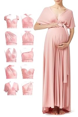 72styles Maternity Multi-Way Wrap Infinity Maxi Dress for Baby Shower