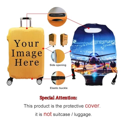 Plane Aeroplane Print Luggage Cover for Travelling Summer Vacation Suitcase Protective Covers Elastic Trolley Case Cover for Luggage, Travelling(Red,L)3