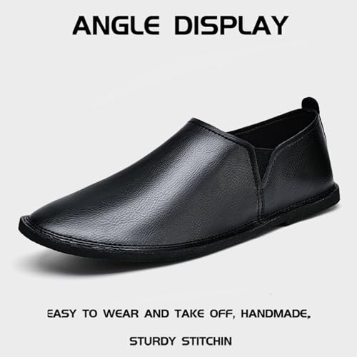 Men's Retro Soft Leather Hand Sewn Loafers Fashionable Non Slip Genuine Leather Business Driving Shoes Leisure and Lightweight Driving Loafers2