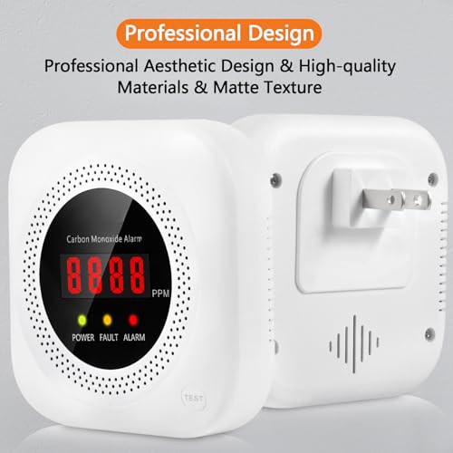 Image of Carbon Monoxide Detector Plug in, Digital Display CO Detector, Battery-Free, 85dB Loud CO Alarm, CO Monitor for Home Kitchen Bedroom Garage Camper Hotel (2 Pack)