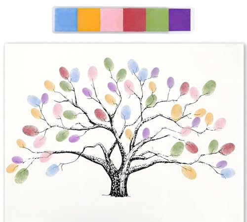 Canvas Fingerprint Tree Guest Book