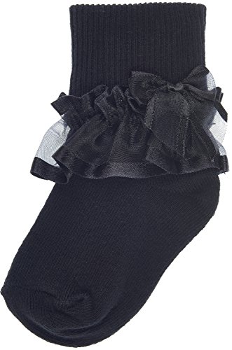 Trimfit Girls Sheer Ribbon & Bow Turn Cuff Socks (Kids 2-Pack)2