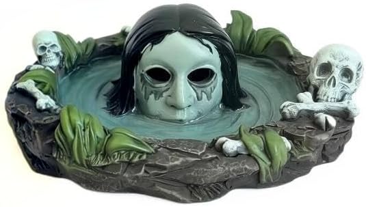 Halloween Resin Ghost Skull Ashtray, Spooky Water Ghost Figurine, 5.2 x 1.97 in, Halloween Theme Decor