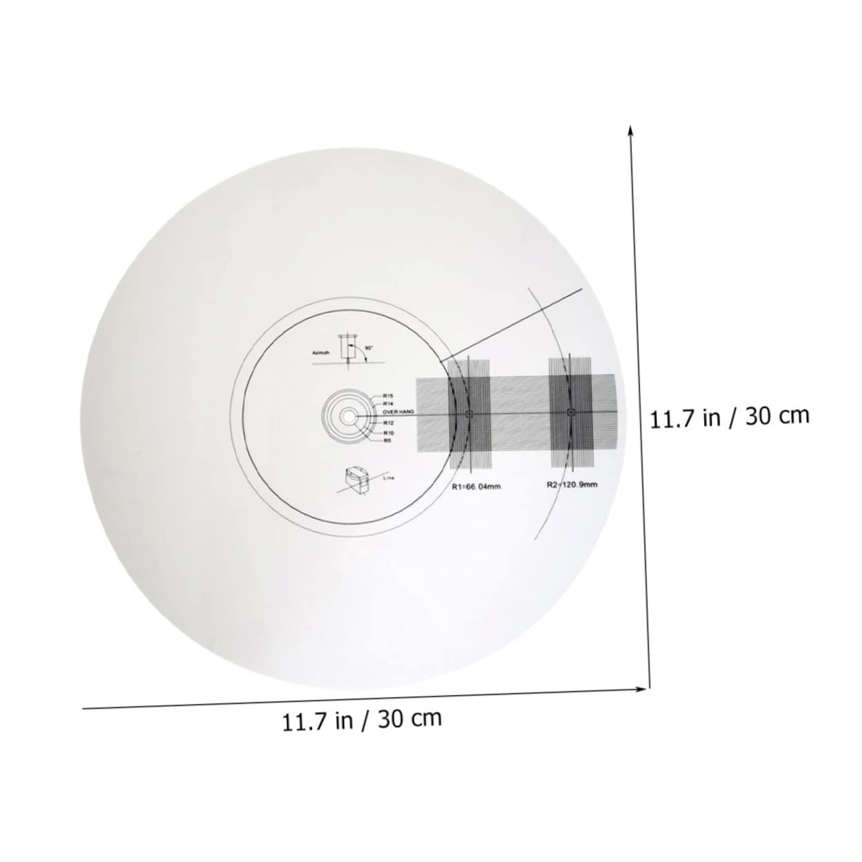 HEMOTON Disco di calibrazione dello stilo tappetino per giradischi in sughero calibrazione del pickup anti-scivolamento goniometro righello regolabile in acrilico alimentazione musicale