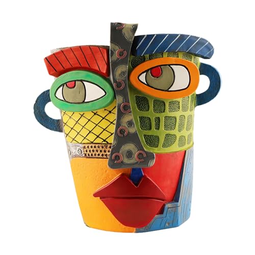 DMAIS Macetero con cara, columpio de resina para interior, maceta colgante con diseño de cara, macetas con cara para decoración de pared