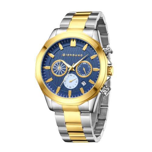 Image of Giordano Multi-Function Analog Watch for Men with Textured Dial, Classic Stainless Steel Strap and Date Function