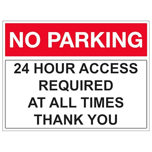 Panneau de sécurité No Parking 24 Hour Access Required pour entrée de garage résidentiel