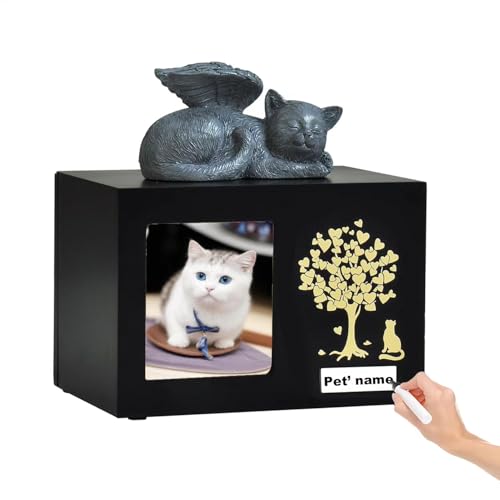 Urnes souvenir personnalisées pour chats compagnie Boîte en bois pour cendres d'animal avec photo pour vos animaux de compagnie bien-aimés
