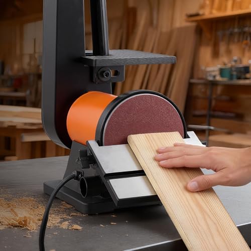 VEVOR 6" Disc Sander & 2" x 42" Belt Sander, 420W Professional Bench Belt Disc Sanders Combo with Multiple Angle Adjustments for DIY Woodworking, Furniture Refinishing, Knife Sharpening thumbnail 8