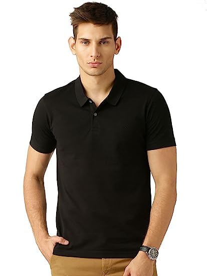 Image of KEOTI Poly Cotton(Mattey) Collar Neck Half Sleeves Tshirt for Men & Boys (Pack of 1), Plain-Regular Fit, Casual Wear, Polo Tees for Daily Use Stylish Comfortable Men's T-Shirt