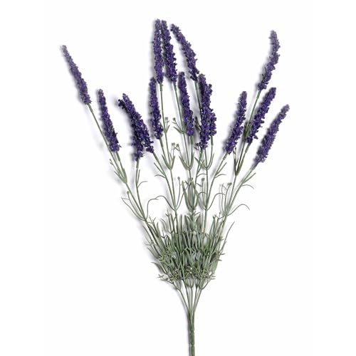 Image of PURE HOME + LIVING Purple Faux Lavender Spray (Made of Plastic, Wire and Fabric) for Home, Office and Living Room Decorations (Without Vase)(Height-56cm) Pack of 1