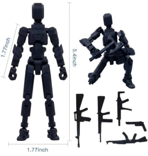 Image of (Do it Yourself) Action Figure Toys,DIY Assembly Dummy 13 Action Figures,Articulated Joints Robot,Gift Idea for Teens & Adults for 14+ (Black, Black)