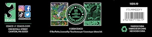 CEACO - The Garden of Earthly Delights Glow - Rompecabezas de 750 piezas para adultos con arte de Bex Parkin, Hecho en EE. UU., Incluye póster miniatura 6